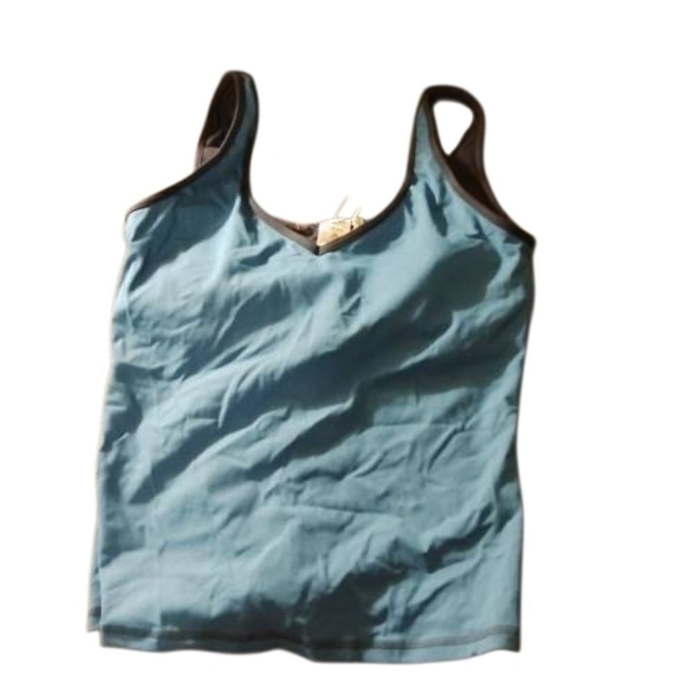 Boden Sky Blue Tank Top with Black Trim
